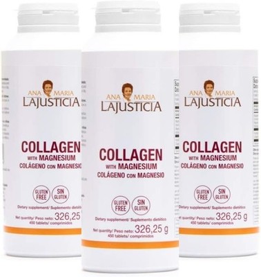 Ana Maria Lajusticia, Collagen with Magnesium, 3 PACK, 450 Tablets (1350 total!)