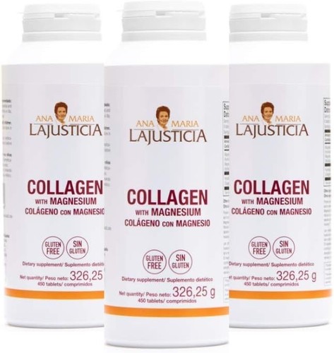 Ana Maria Lajusticia, Collagen with Magnesium, 3 PACK, 450 Tablets (1350 total!)