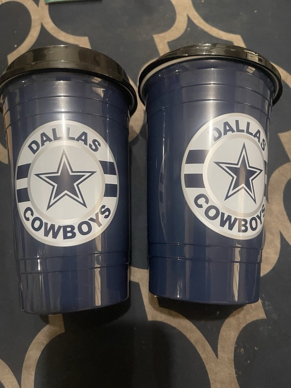 6" Dallas Cowboys Plastic Coffee Cup Mug Lot of 2