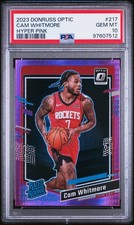 2023 Donruss Optic #217 Cam Whitmore Hyper Pink RC PSA 10 Houston Rockets