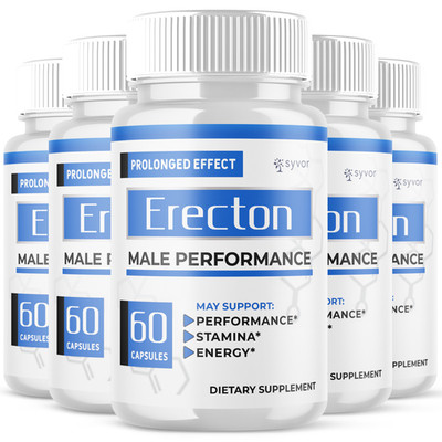 (5 Pack) Erecton for Men Advanced Max Formula Vitamin Supplement 300 Capsules