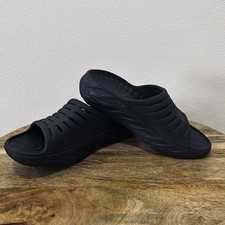 Hoka One One Sandals Mens 8 Womens 10 ORA Recovery Slide Black Comfort Open Toe