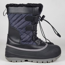 Thermolite Blue Black Insulated Warm Waterproof Snow Rain Boots Youth Size 1