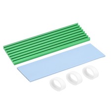 Aluminum Heatsink Kit Green 70x22x3mm w Thermal Pads for M.2, for 2280 SSD