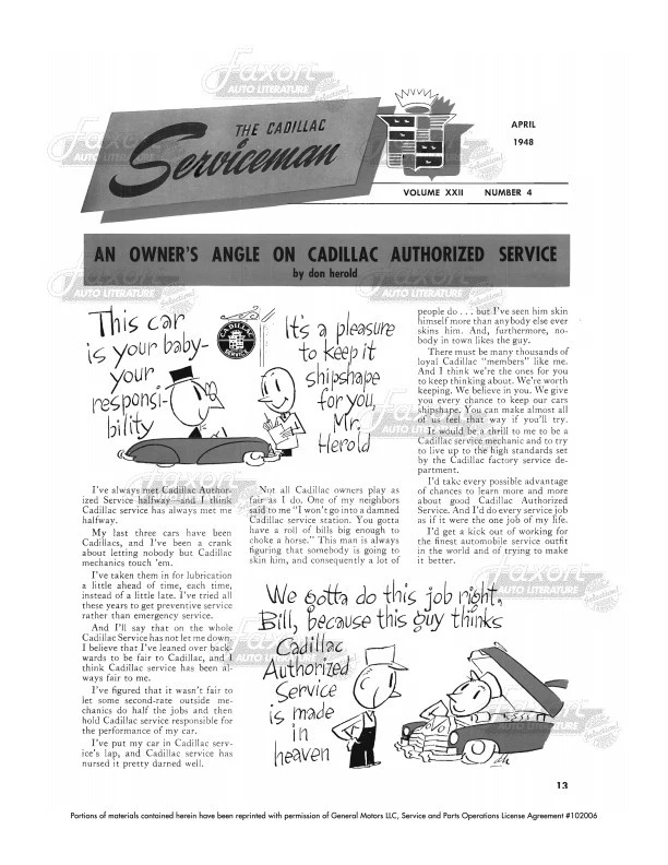 Cadillac Service Man Bulletins 1948 manual de taller actualizaciones ServiceMan libro de reparación Foto 4 de 4