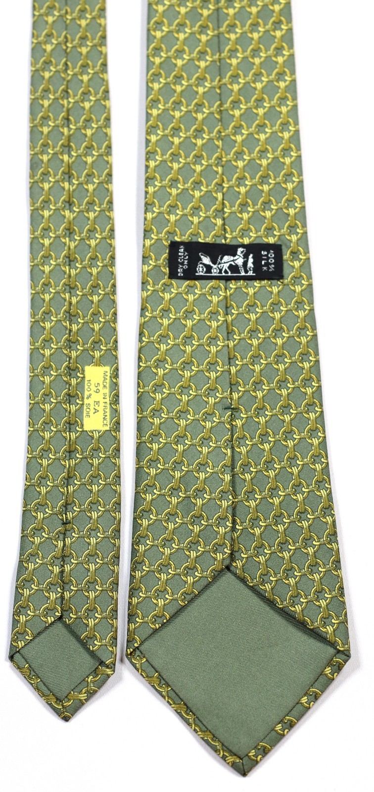 HERMES 59 EA INTERLOCKING CHAINLINK IN OLIVE,YELL… - image 4