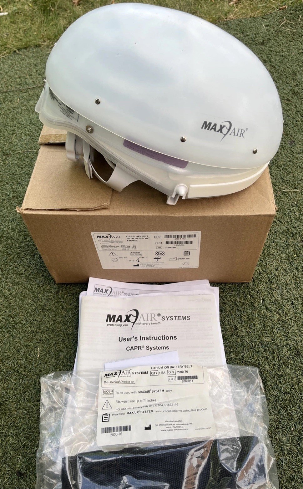 MaxAir CAPR Helmet 2080-03, 2061-08 Filter Cover Manual Straps