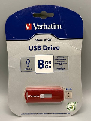 Verbatim Store  n  Go 8GB USB 2.0 Flash Drive   Retractable Connector New