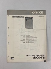 Vintage Sony SRF-33L Portable Radio / Receiver Service Manual Original 