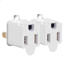 Grounded Adapter 3-Prong to 2-Prong Outlet Converter - 3 Pin to 2 Pin Plug So...