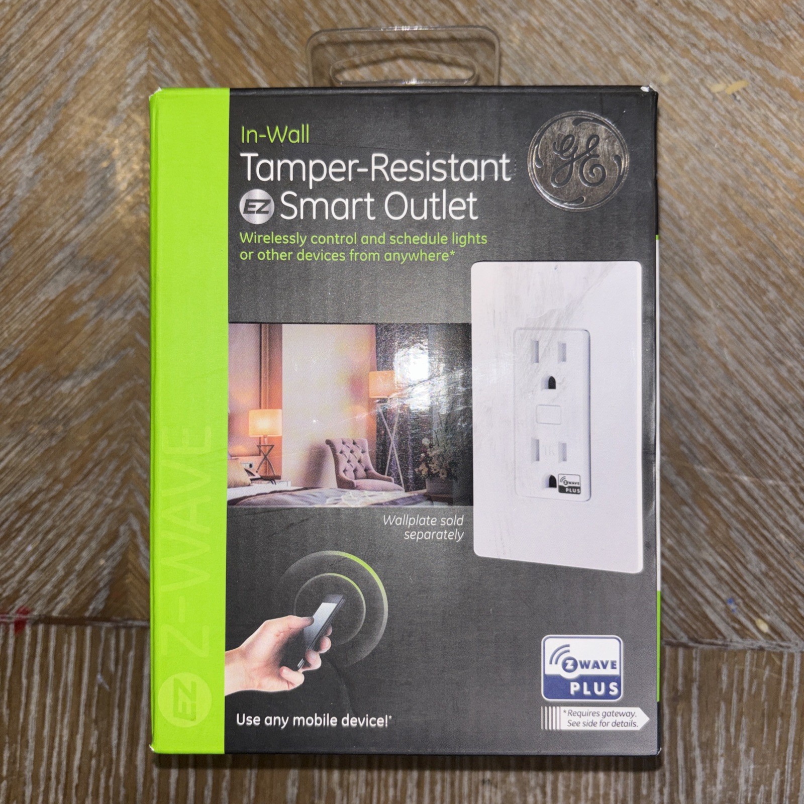 GE Enbrighten In-Wall Z-Wave Plus White Tamper-Resistant Smart Outlet New Open