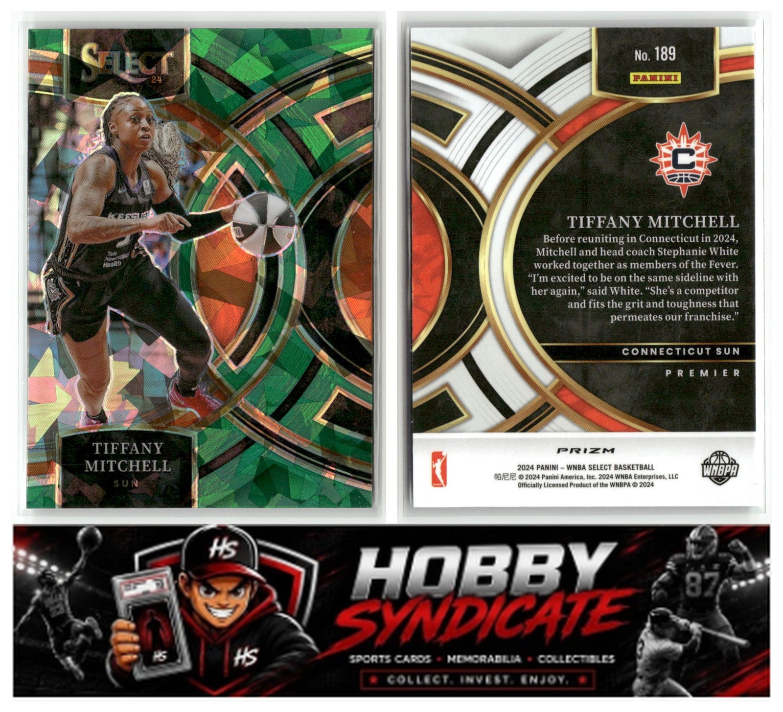 2024 Panani Select WNBA #189 Tiffany Mitchell Green Cracked Ice