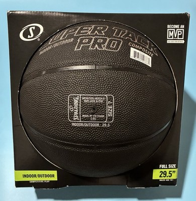 Spalding Super Tack Pro Indoor and Outdoor Black Full Size 7 Basketball 29.5 