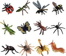 12PCS Small Realistic Insects Figures Toys Plastic Wildlife Animal Fake Bug Toys