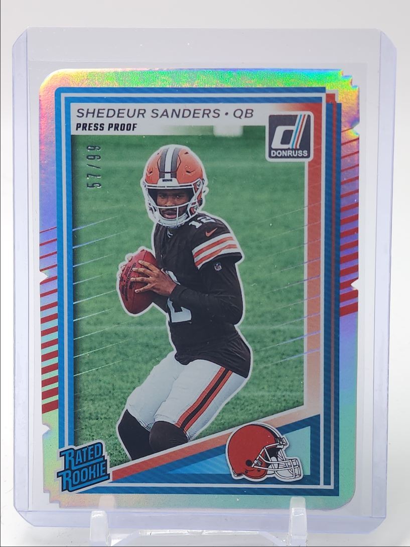 SHEDEUR SANDERS 2025 DONRUSS RATED ROOKIE SILVER PROOF DIE CUT RC /99 Q3798