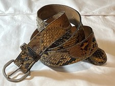 Vintage Genuine Python Snakeskin Leather Belt Size 38 100 Western Biker Italy