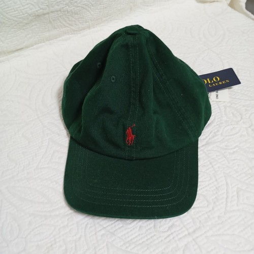 Polo Ralph Lauren Green Baseball Cap One Size 8-20 Adjustable Logo 100% Cotton - Picture 2 of 10