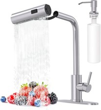 AVSIILE Brushed Nickel Kitchen Faucets with Pull Down Sprayer  Soap Dispenser