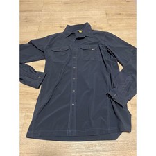 Eddie Bauer Travex Men's TL Blue Long Sleeve Button Up Shirt Outdoor Hiking Camp