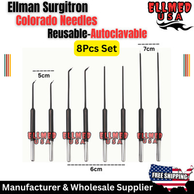 Ellman Surgitron Electrosurgical Colorado Micro Needles 8 Pcs Tungsten Tips CE