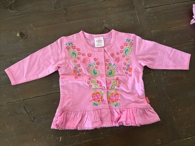 Oilily Baby Girl Vintage Button Down Top 62 6 Months New NWT RARE Embroidery