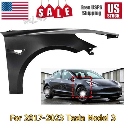1081400E0D Fit TESLA Model 3 17-23 Front RH Passenger Side Fender Painted Black