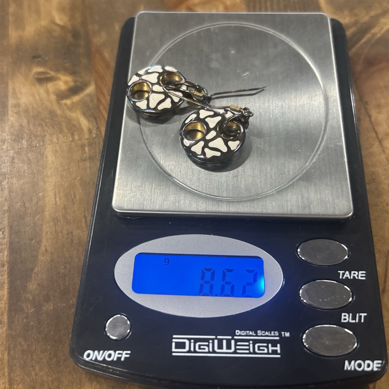 Sterling Silver Cow Pattern Disc Dangle Earrings … - image 4