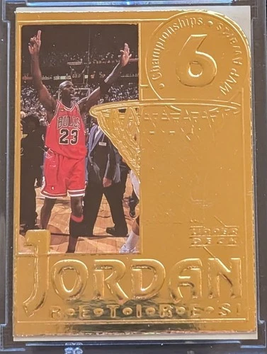Michael Jordan Gold Foil Card 6 Championships Chicago Bulls Upper Deck #/23500