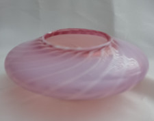Fenton Vintage Cranberry Opalescent Swirl Optic Vase Art Glass 3 1/2"