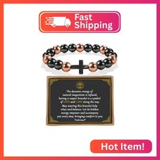 PEALICIOUS Copper Bracelet for Women and Men with 3800 Gauss Magnetic Bead