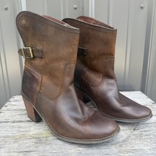 Harley Davidson Women's Stacked Heel Brown Leather Boots 81462 size 8.5 Y2K