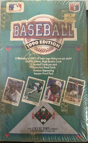 1990 Upper Deck Baseball Sealed Box Wax Foil 36 Packs