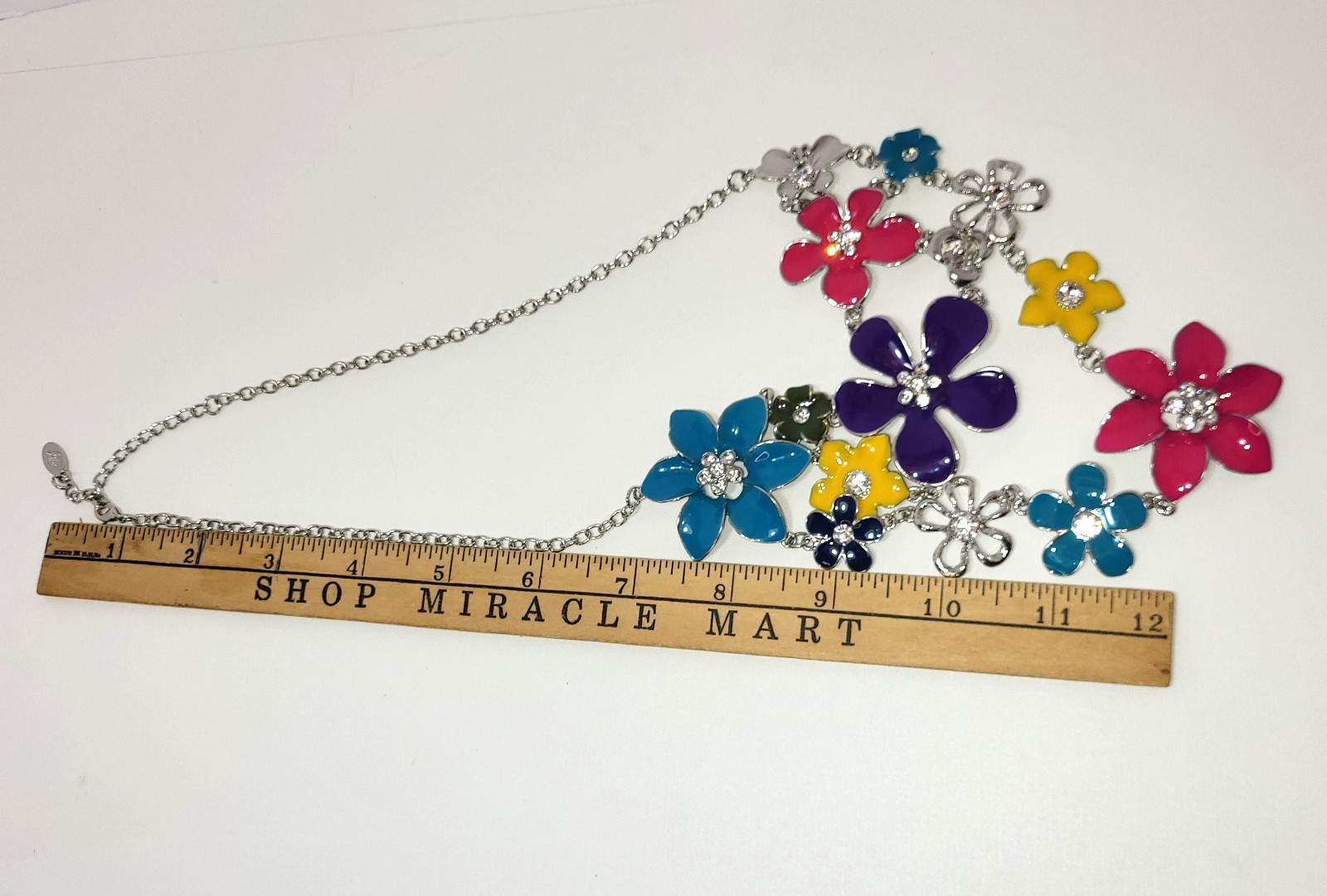 Bright, Colorful, Multi Flower Statement Necklace… - image 7