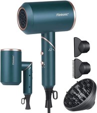Foldable Ionic Hair Dryer 2000W 2 Speed 3 Heat Cool Shot Diffuser Blue
