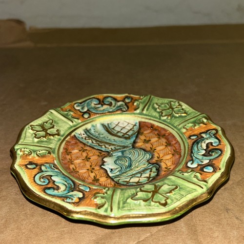 Gialletti Pimpinelli Deruta Hand-Painted Victorian Man Portrait Decorative Dish - Picture 4 of 10