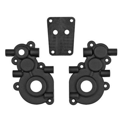 Team Associated RC10GT Transmission Case and Brace, Black / AE7676