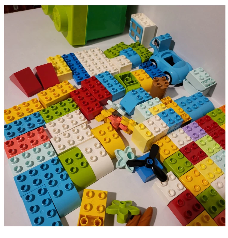LEGO Duplo Bulk Lot 120 Bricks & Figures Mixed Color Large Blocks Toddler Toys - Image 2 of 4