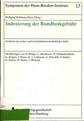 Indexierung der Rundfunkgebühr: Analysen aus rechts- und wirtschaftswissenschaft
