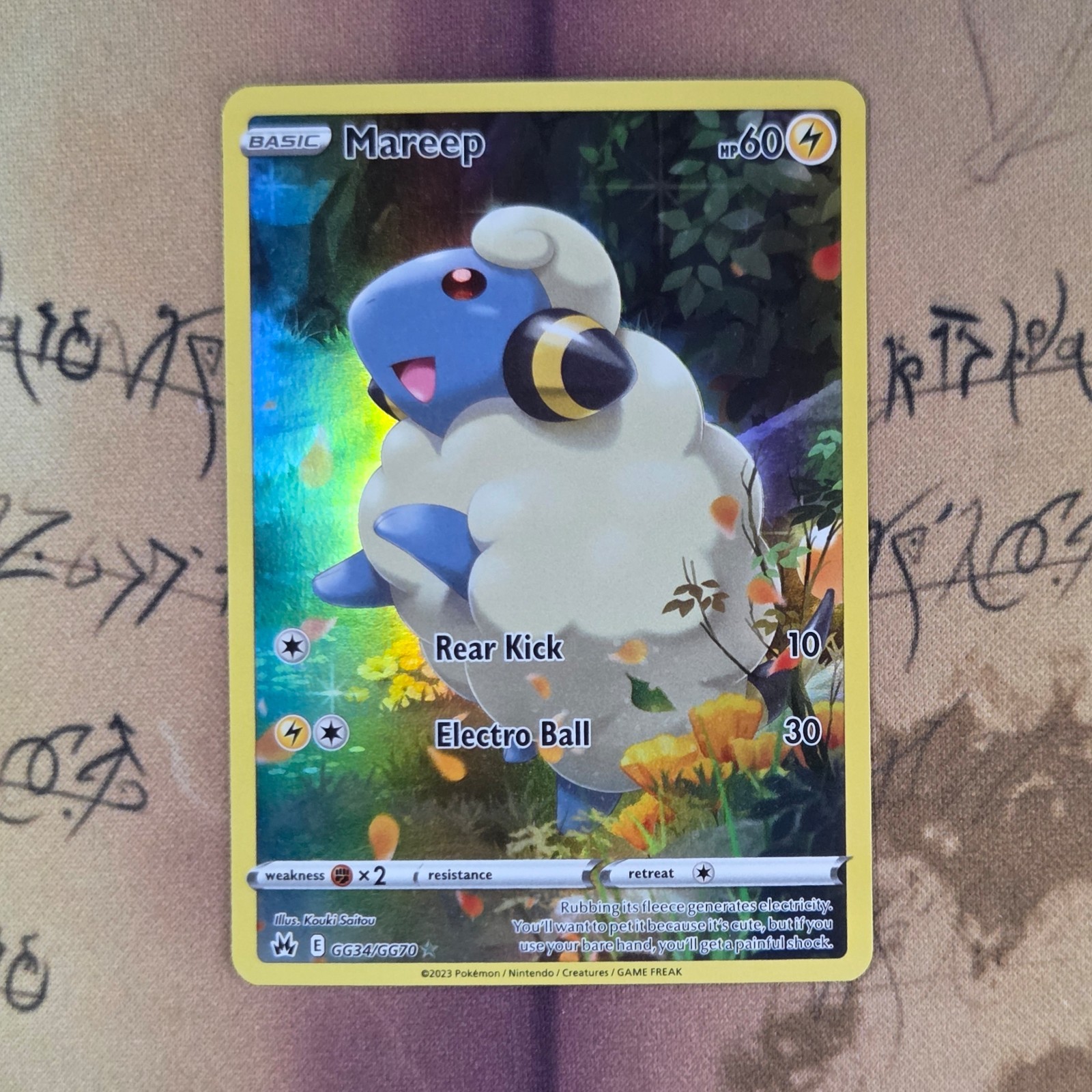 Mareep GG34/GG70 Crown Zenith Galarian Gallery Holo NM Pokemon Card English