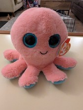 Ty Beanie Boos Sheldon Pink Octopus Plush Soft Toy