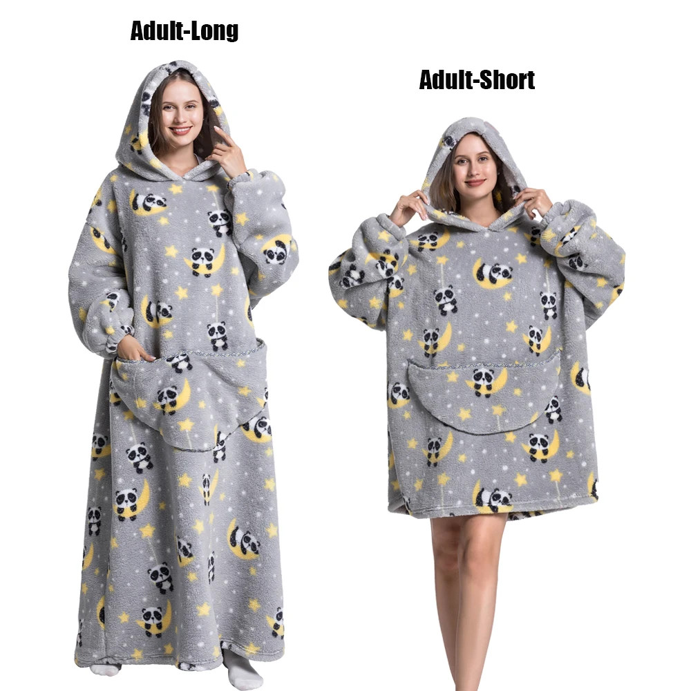 Men Warm Thick Hoodies Adult Giant Homewear Pajamas
