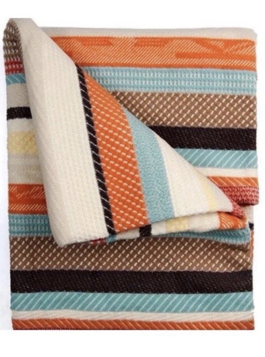 -chimayo Stripe Coral&bull; Wool & Cotton