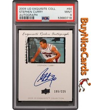 2009 Stephen Curry Upper Deck Exquisite RC Rookie Auto /225 # 64 PSa 9 Mint