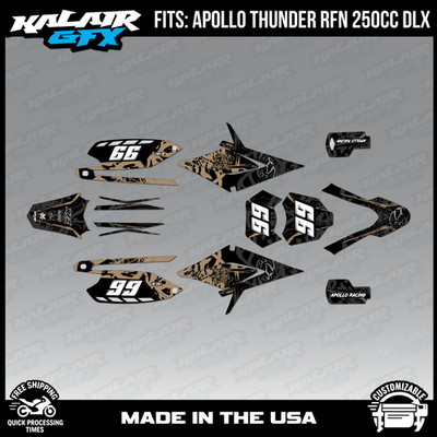 Graphics Kit for Apollo RFZ Thunder 250 (All) Revolt Series-TAN