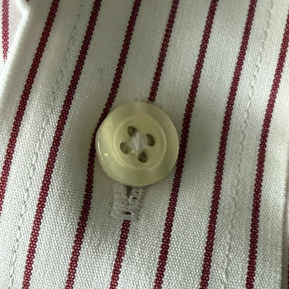 Camisa de vestir Brooks Brothers 346 para hombre sin planchar talla 16-2/3 | Algodón a rayas rojas Foto 4 de 4