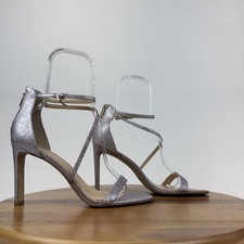New Jewel Badgley Mischka Diana Purple Glitter Formal Strappy Sandals Size 11 M