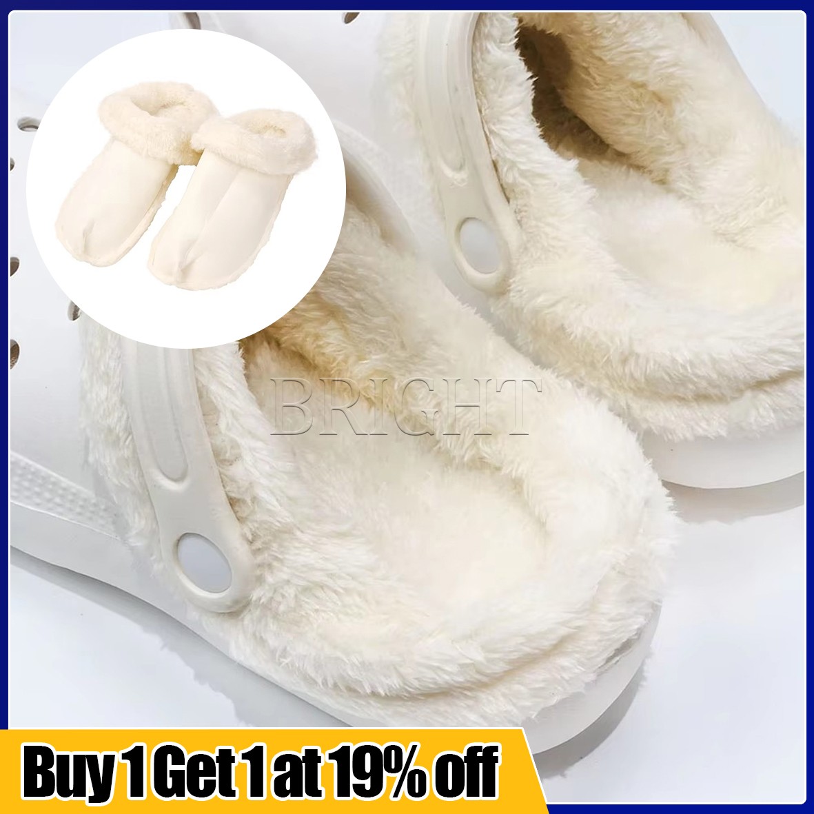 For Croc Clogs Shoes Replacement Fur Insoles Liners Winter Warm Furry Inserts