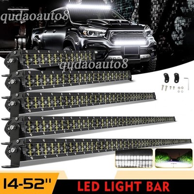 8 14 22 32'' 42'' 52'' LED Light Bar Spot Flood Combo Driving Truck SUV Offroad UTV