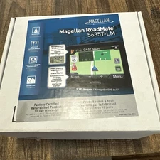 Magellan Roadmate 5635T-LM GPS Navigation Unit, Black 3D Landmarks NIB