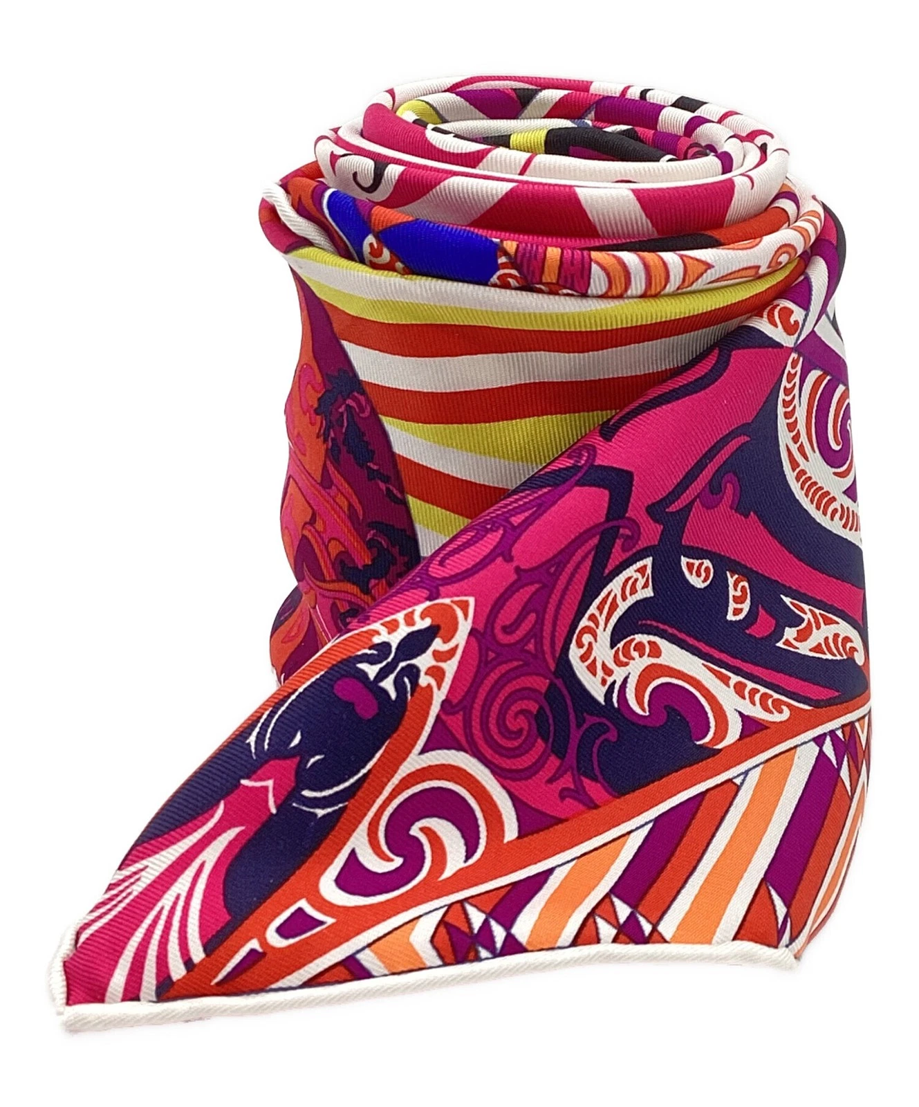 Hermes — Authentic HERMES Scarf Silk 100% Multicolor good condition SK1312